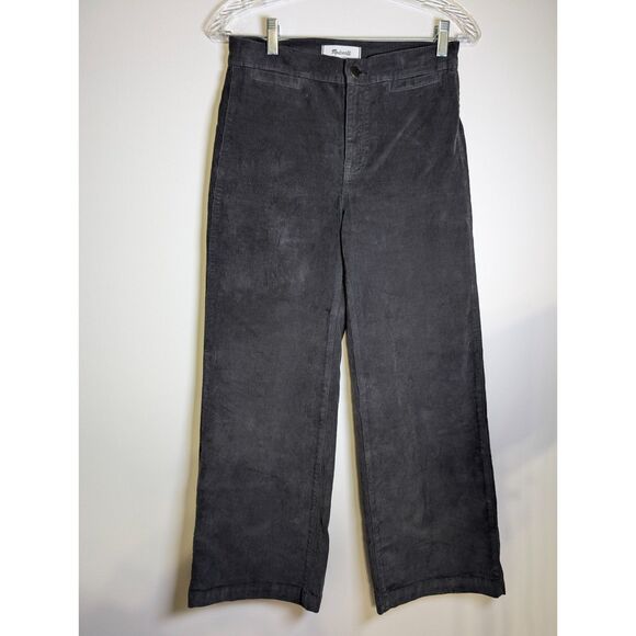Madewell Petite Wide-Leg Corduroy Pant 26P Black Coal | Super Stretch NX240 - Picture 3 of 7